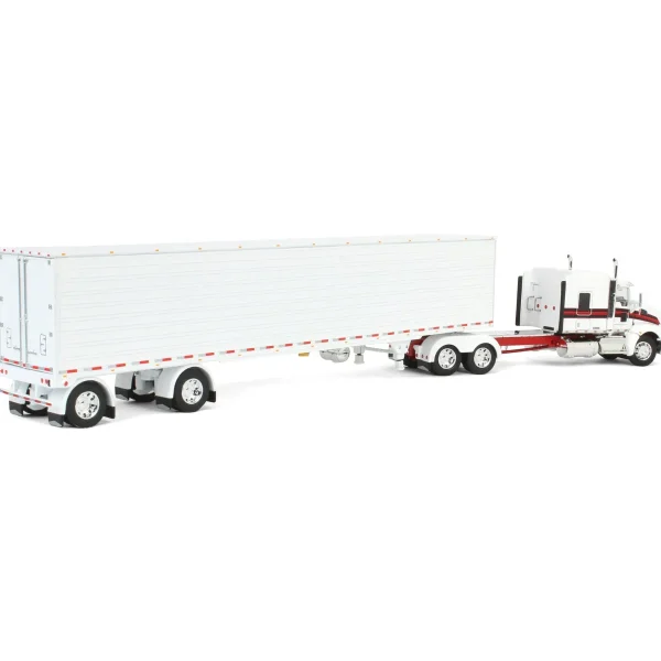 Manufacturer_DCP by First Gear Box Trucks & Trailers | Lowboys & Flatbeds<1/64 White/Red Kenworth T660 with Spread Axle Reefer Trailer, DCP by First Gear