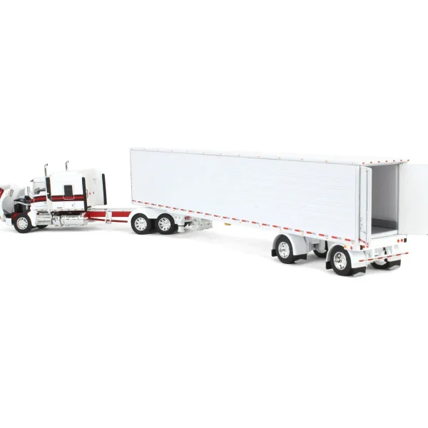 Manufacturer_DCP by First Gear Box Trucks & Trailers | Lowboys & Flatbeds<1/64 White/Red Kenworth T660 with Spread Axle Reefer Trailer, DCP by First Gear