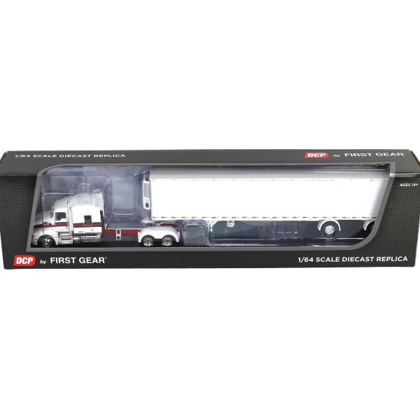 Manufacturer_DCP by First Gear Box Trucks & Trailers | Lowboys & Flatbeds<1/64 White/Red Kenworth T660 with Spread Axle Reefer Trailer, DCP by First Gear