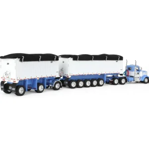 Manufacturer_DCP by First Gear Dump Trucks<1/64 Wisteria/White Kenworth W900L with 31ft & 20ft End Dump Trailers, DCP by First Gear