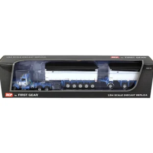 Manufacturer_DCP by First Gear Dump Trucks<1/64 Wisteria/White Kenworth W900L with 31ft & 20ft End Dump Trailers, DCP by First Gear