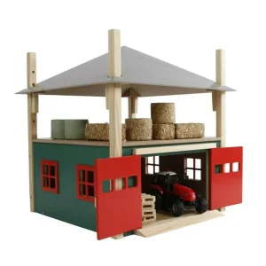 Outback Toys Wooden Barns & Large Accessories<1/32 Wooden Hay Barn with Loft and Adjustable Roof by Kids Globe