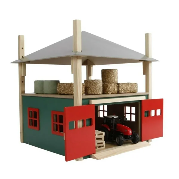 Outback Toys Wooden Barns & Large Accessories<1/32 Wooden Hay Barn with Loft and Adjustable Roof by Kids Globe