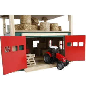 Outback Toys Wooden Barns & Large Accessories<1/32 Wooden Hay Barn with Loft and Adjustable Roof by Kids Globe