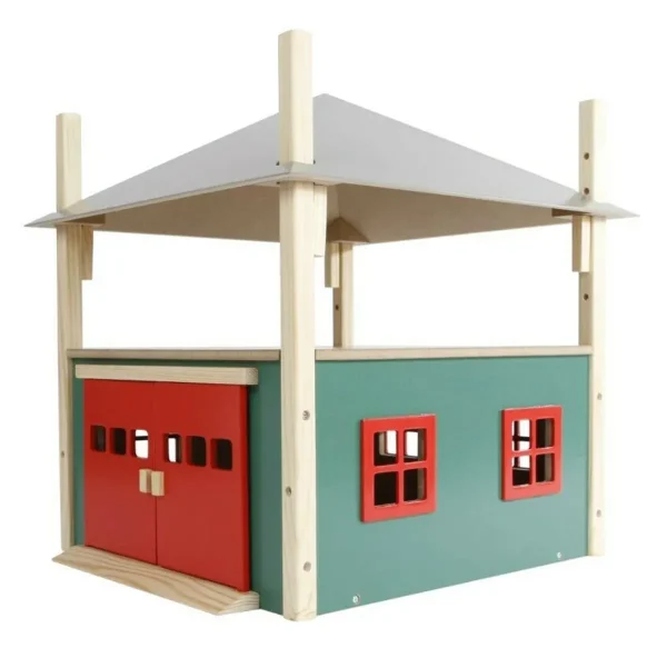 Outback Toys Wooden Barns & Large Accessories<1/32 Wooden Hay Barn with Loft and Adjustable Roof by Kids Globe