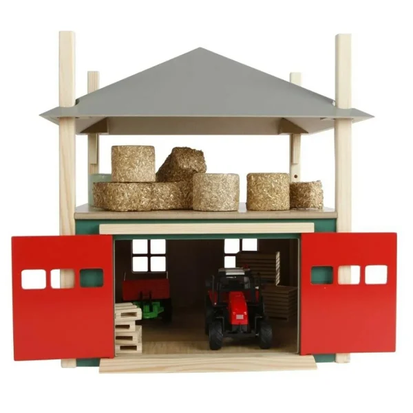 Outback Toys Wooden Barns & Large Accessories<1/32 Wooden Hay Barn with Loft and Adjustable Roof by Kids Globe