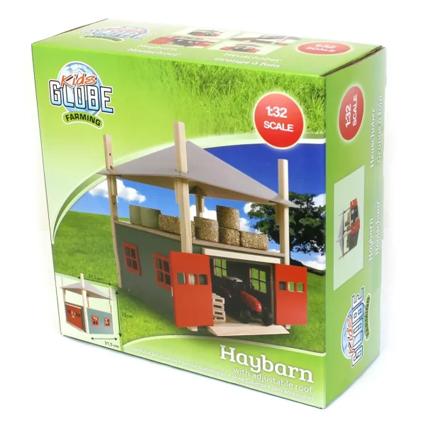 Outback Toys Wooden Barns & Large Accessories<1/32 Wooden Hay Barn with Loft and Adjustable Roof by Kids Globe
