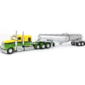 Manufacturer_DCP by First Gear Tanker Trucks<1/64 Yellow & Green Kenworth W900L w/ Silver Chrome Polar Tandem-Axle Deep Drop Tank Trailer, DCP by First Gear