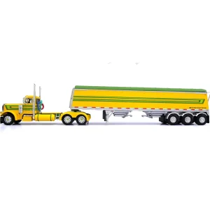 Manufacturer_DCP by First Gear Agricultural Trucks<1/64 Yellow & Green Peterbilt 379 Day Cab with Lode King Grain Trailer, DCP by First Gear