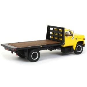 Manufacturer_DCP by First Gear Lowboys & Flatbeds<1/64 Yellow Chevy C65 Single Axle Truck with Black Flatbed, DCP by First Gear