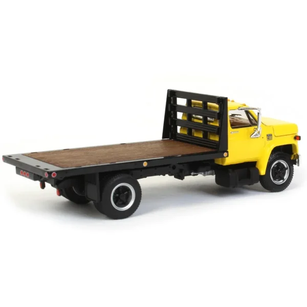 Manufacturer_DCP by First Gear Lowboys & Flatbeds<1/64 Yellow Chevy C65 Single Axle Truck with Black Flatbed, DCP by First Gear