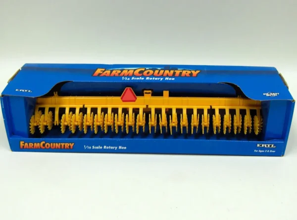 Manufacturer_ERTL Implements<1/16 Yellow Rotary Hoe by ERTL