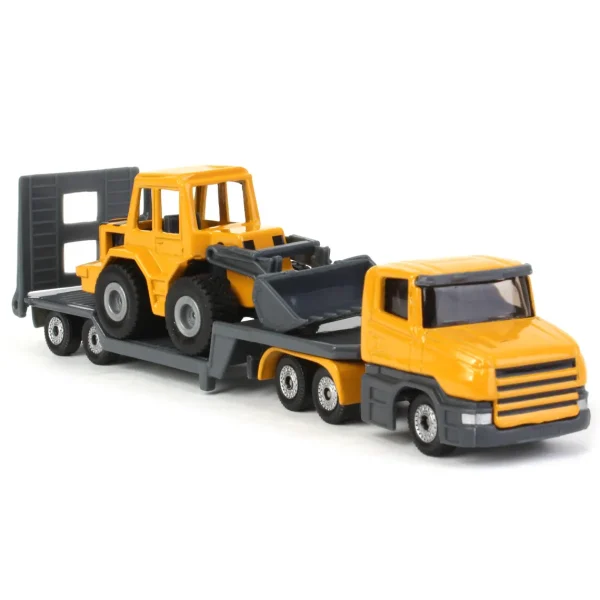 Manufacturer_SIKU Loaders | Lowboys & Flatbeds<Yellow Semi Truck with Low Loader Trailer and Yellow Loader by SIKU