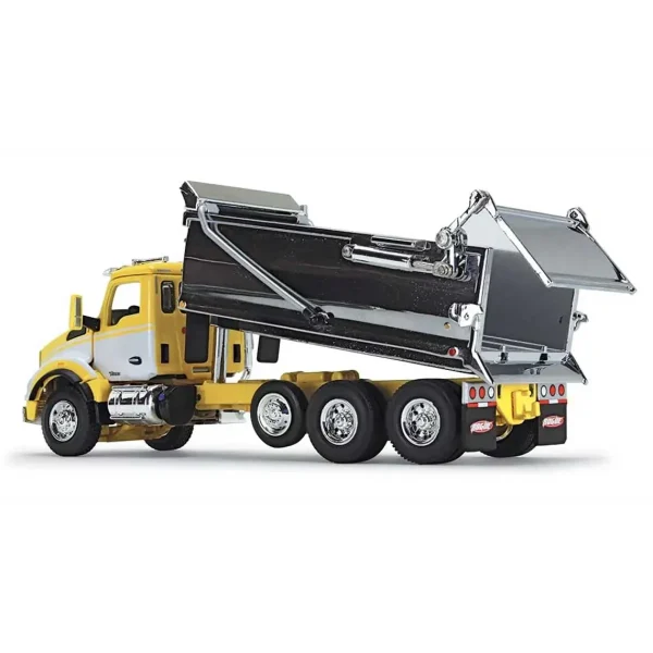 Manufacturer_DCP by First Gear Dump Trucks<1/64 Yellow, White & Chrome Kenworth T880 Rogue Dump, DCP by First Gear
