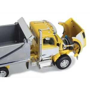 Manufacturer_DCP by First Gear Dump Trucks<1/64 Yellow, White & Chrome Kenworth T880 Rogue Dump, DCP by First Gear