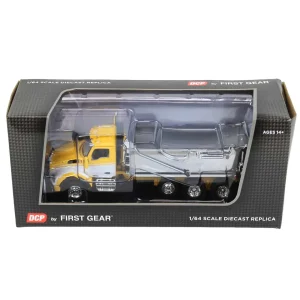 Manufacturer_DCP by First Gear Dump Trucks<1/64 Yellow, White & Chrome Kenworth T880 Rogue Dump, DCP by First Gear