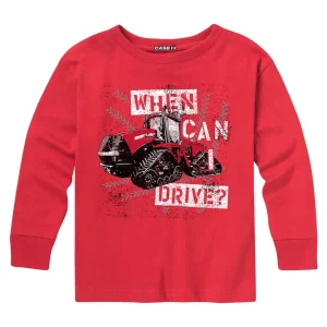 Outback Toys Case Ih & Ji Case<Youth Case IH Quadtrac "When Can I Drive?" Red Long Sleeve T-Shirt