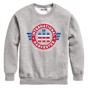 Outback Toys Ih Farmall<Youth International Harvester Stars & Stripes Logo Light Gray Crew Neck Sweatshirt