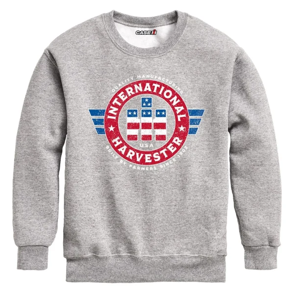 Outback Toys Ih Farmall<Youth International Harvester Stars & Stripes Logo Light Gray Crew Neck Sweatshirt