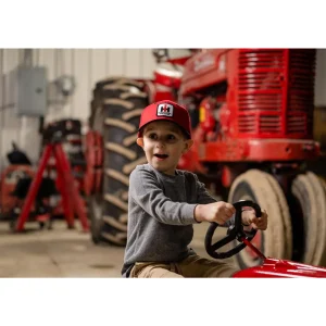 Outback Toys Ih Farmall<YOUTH International Harvester Logo Red Cap with Black Brim