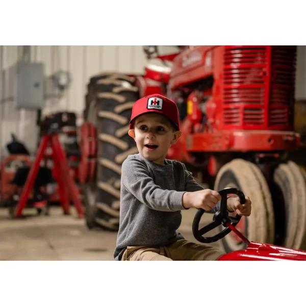 Outback Toys Ih Farmall<YOUTH International Harvester Logo Red Cap with Black Brim