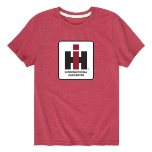 Outback Toys Ih Farmall<YOUTH Square "IH Logo" Heather Red Short Sleeve T-Shirt